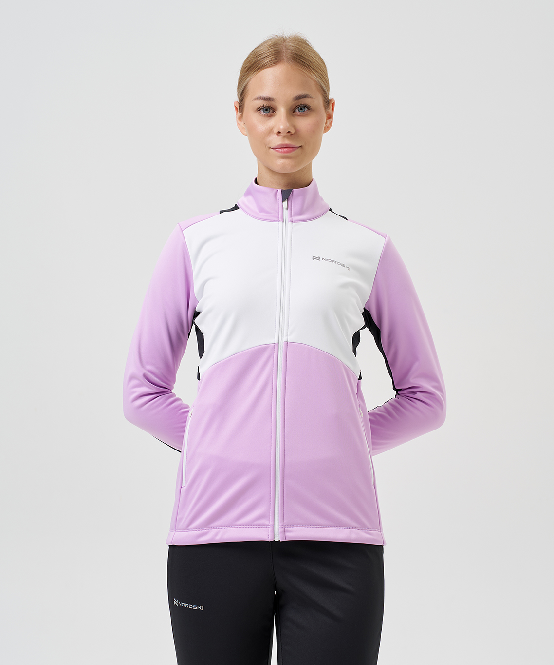 Тренировочная куртка Nordski Advance White/Orchid/Black W