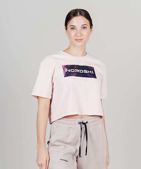 Футболка укороченная Nordski Simple Logo White W